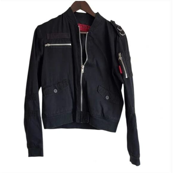TRIPP Nyc Black Bomber Jacket Sz XL - Picture 1 of 5